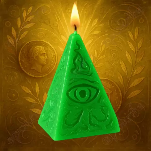 Πυραμίδα Μάτι Πράσινο Μασίφ Κερί 9cm.